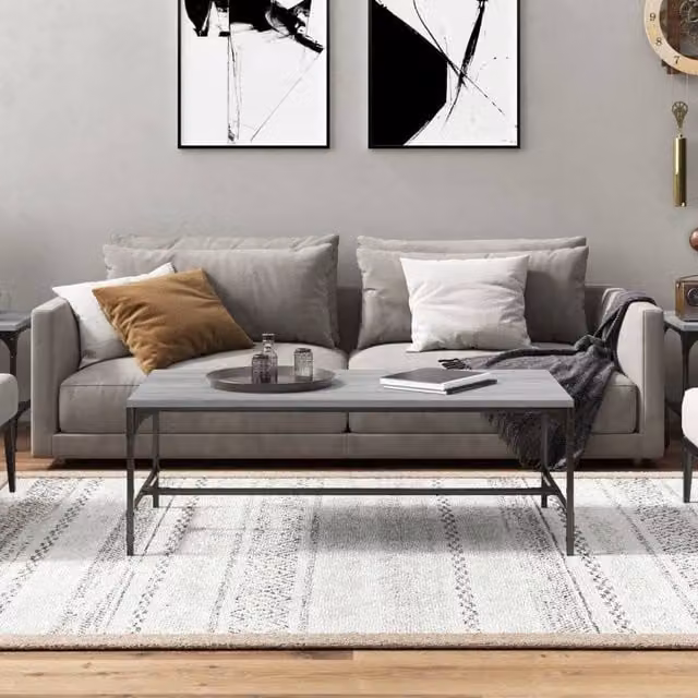 Berkfield Home Decorative Coffee Table in Grey Sonoma, W/D/H: 100 x 50 x 35 cm – 1