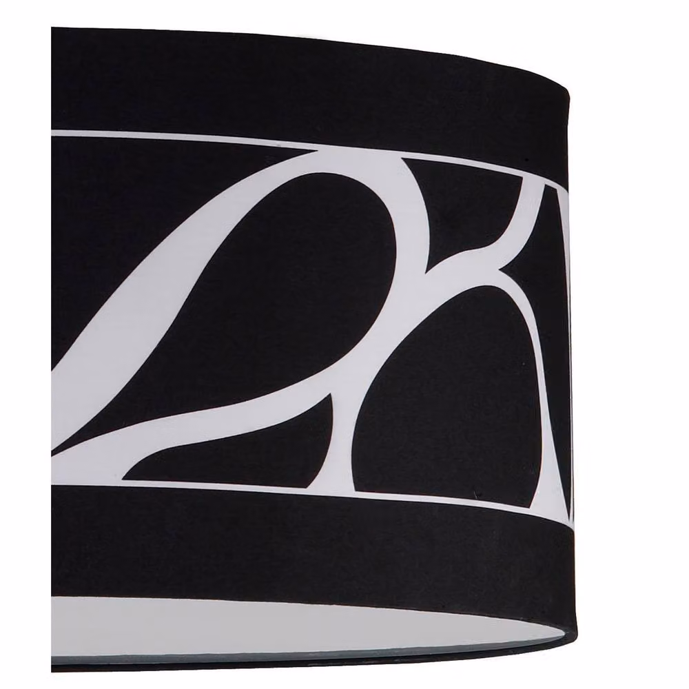 Netlighting Manhattan Small 3 Light Pendant Lamp in Chrome with Black Patterned Shade – 3