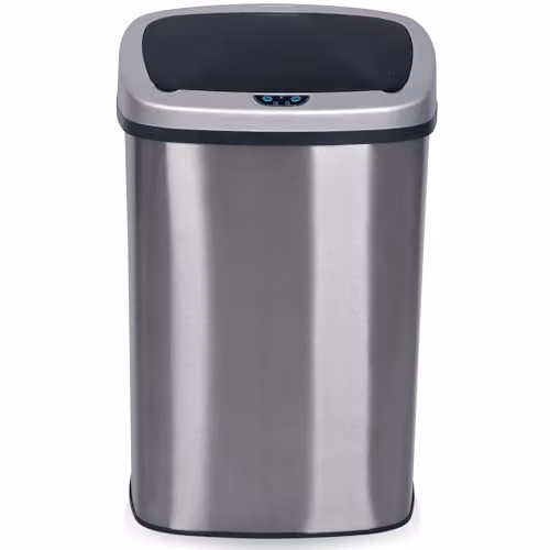 NETTA 70L Automatic Motion Sensor Kitchen Bin in Silver Brushed Stainless Steel, W/D/H: 44.2 x 31.3 x 71.1 cm
