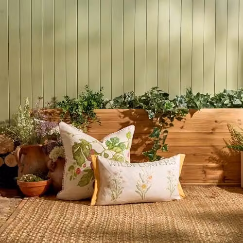 Voyage Maison Wildflowers Floral Outdoor Cushion in Yellow and Multicolour, W/H: 50 x 30 cm – 3