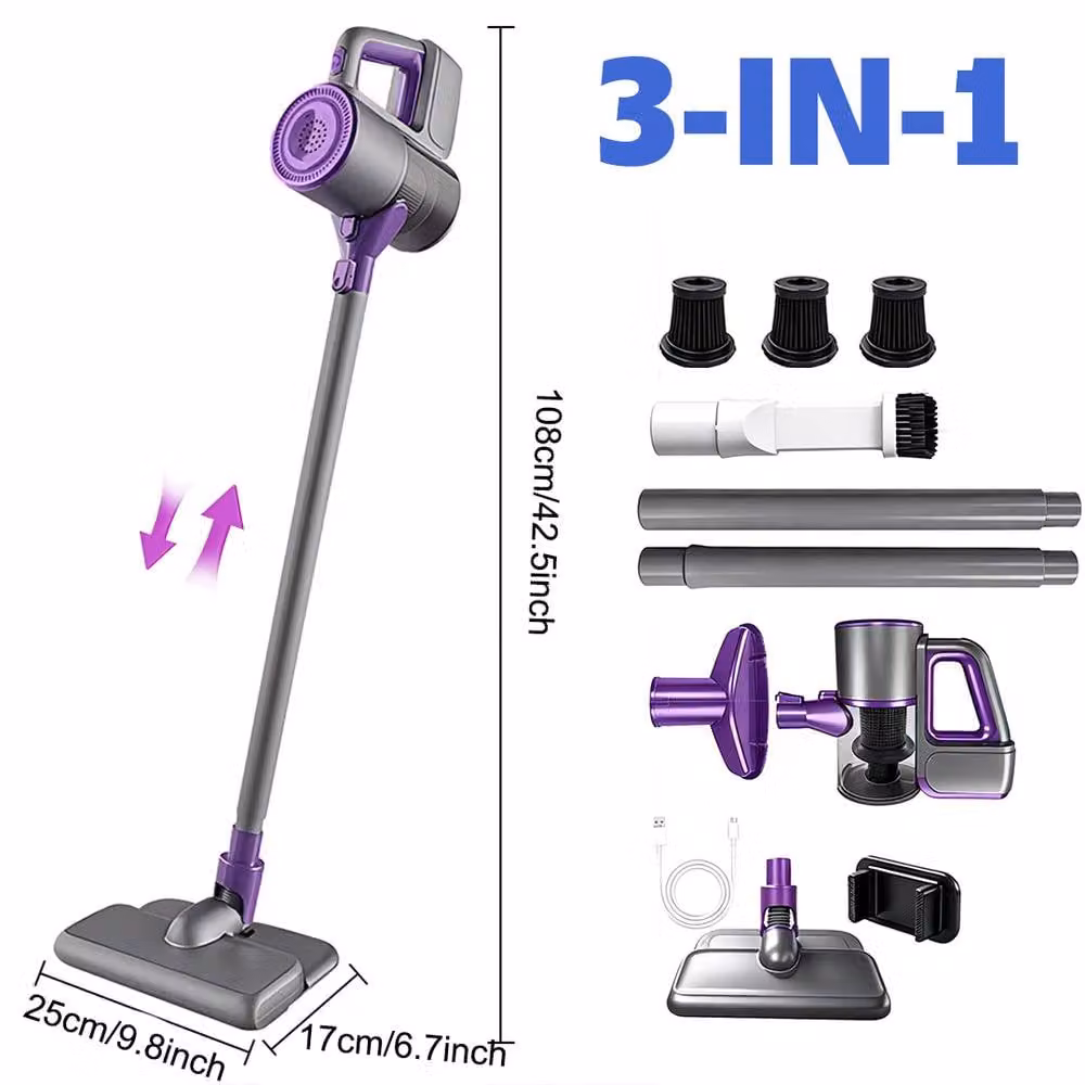 Ventryn Ultra Lightweight Cordless Handheld Stick Vacuum Cleaner in Purple – 2