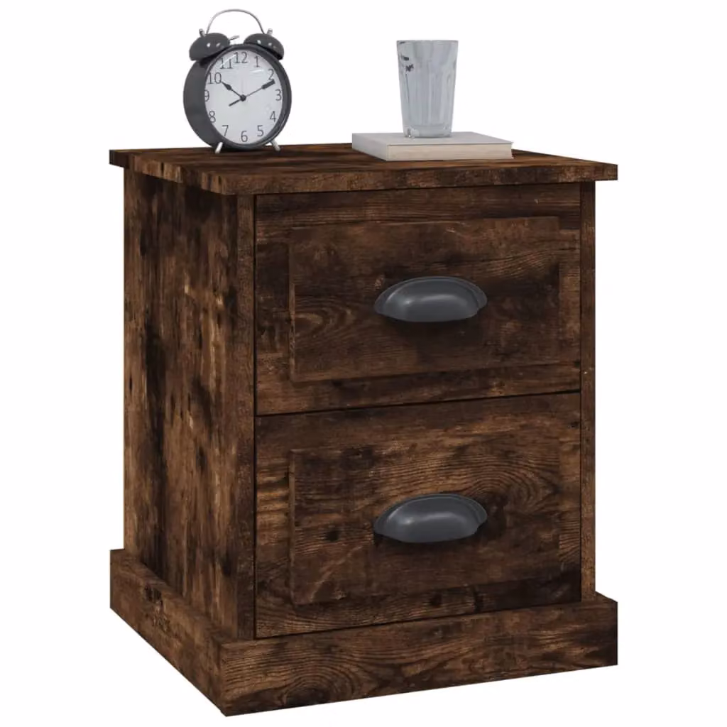 Berkfield Home Smoked Oak Bedside Cabinet in Brown, W/D/H: 39 x 39 x 47.5 cm – 3