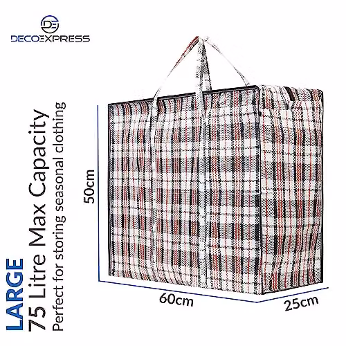 Deco Express Multicolour Reusable Laundry Bags, Pack of 10, 75L, W: 60 cm, D: 50 cm, H: 25 cm – 3