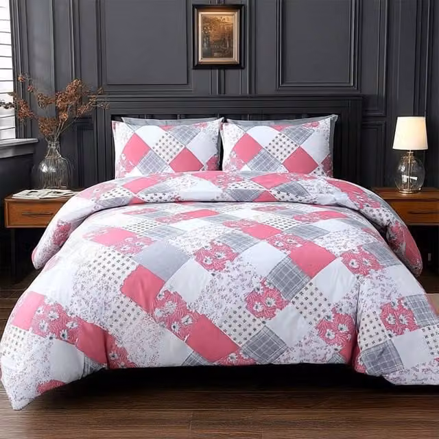 Home Sweet Home UK Fernleigh Floral Design Polycotton Duvet Cover and Pillowcase Set in Pink, W/H: 135 x 200 cm