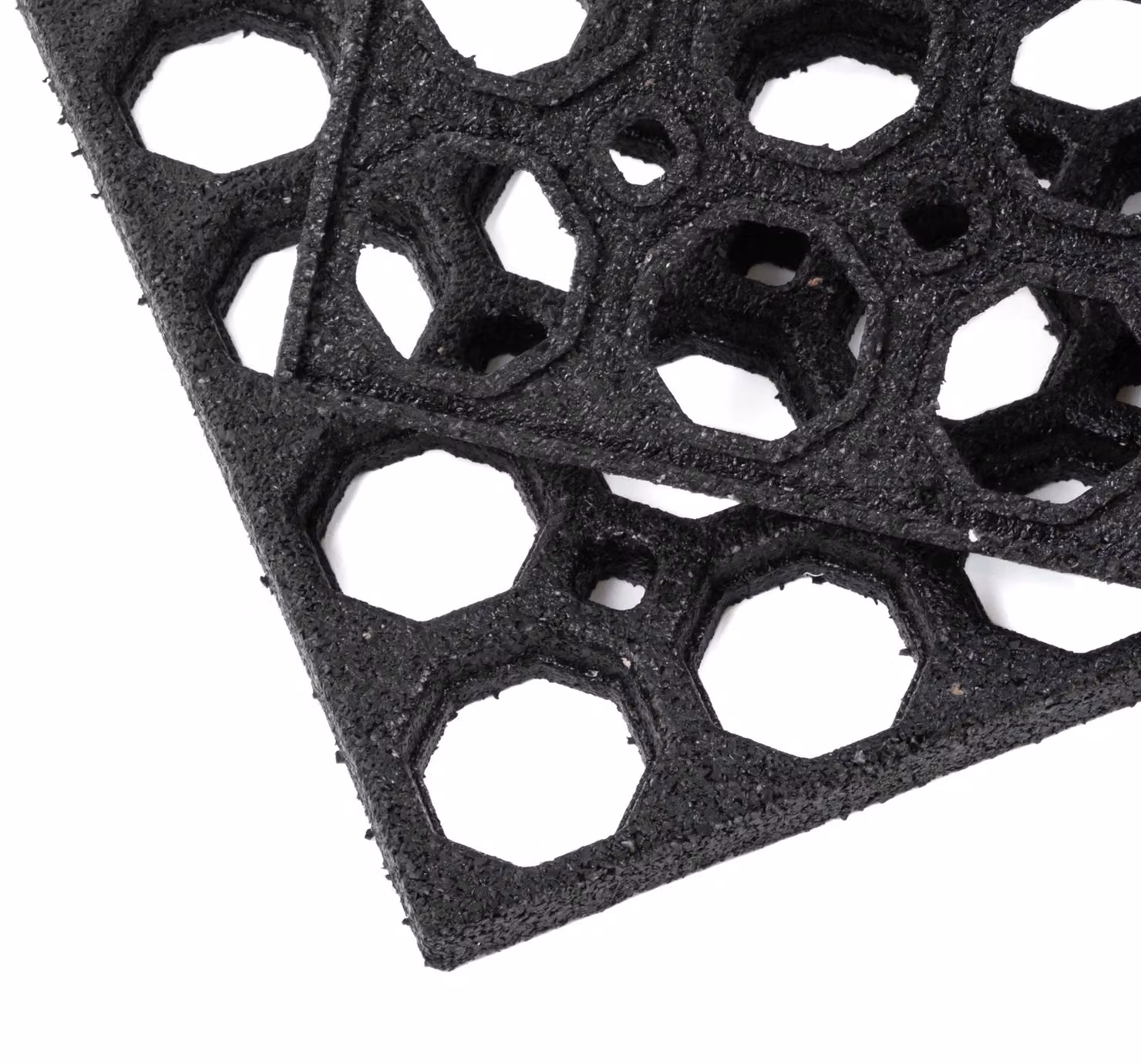 Nicoman Black Rubber Ring Outdoor Doormat, W: 80 cm, D: 60 cm, H: 1.3 cm – 5