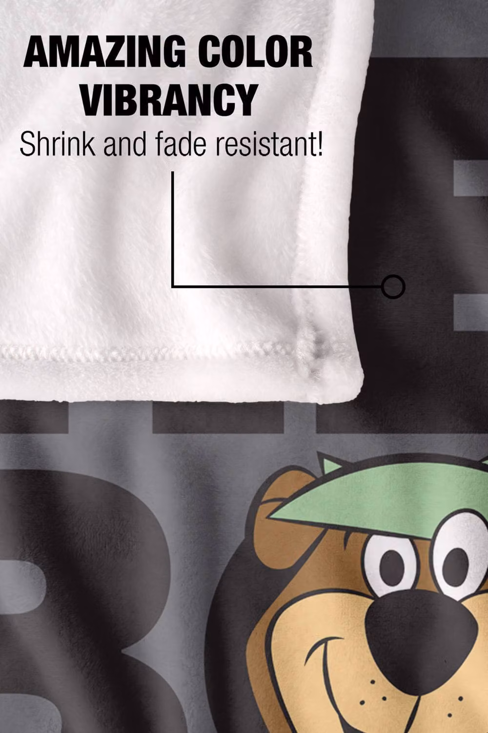 Warner Bros. Yogi Bear Hey Boo Boo Extra Large Fluffy Polyester Throw Blanket in Multicolour – 5