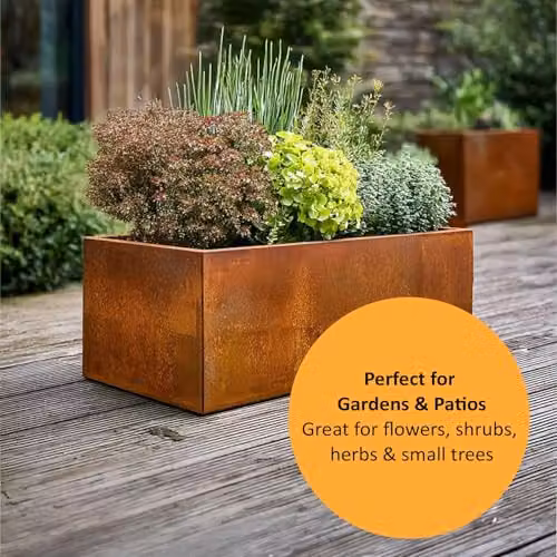 Nicoman Corten Steel Trough Planter in Bronze, W/D/H: 80 x 30 x 40 cm – 3