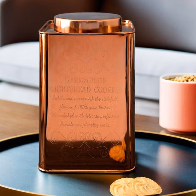 Orsina Gold Stainless Steel Cookie Canister with Airtight Lid – 2