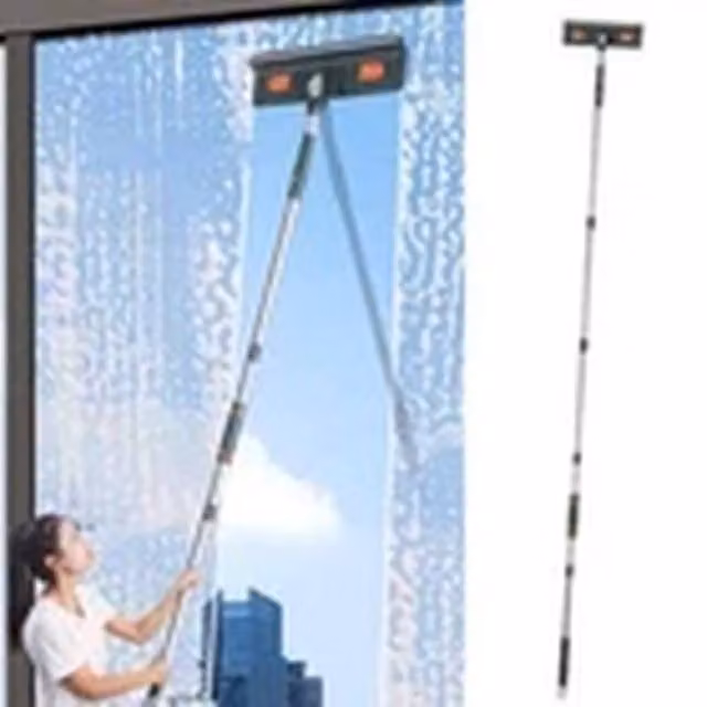 Havendro Professional Large Telescopic Window Cleaner with Microfibre Squeegee in Green