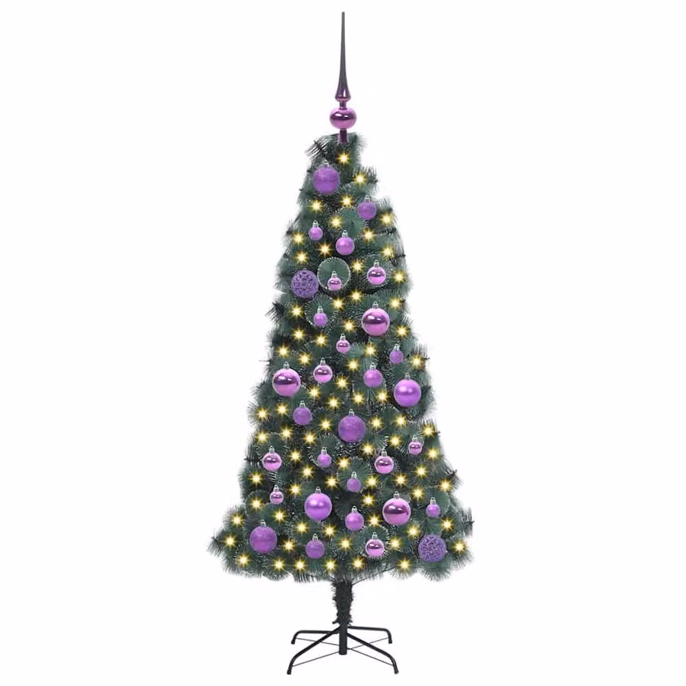 Berkfield Home Pre-lit Artificial Christmas Tree with Ball Set, Green, Height: 120 cm – 3
