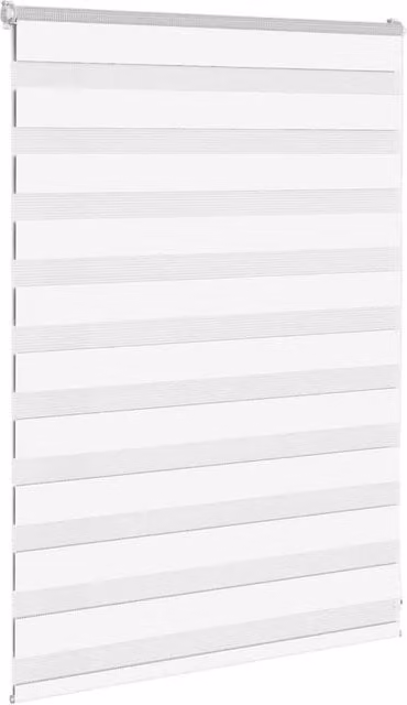 Berkfield Home Elegant Zebra Blind in White Polyester, W: 100 cm, H: 100 cm