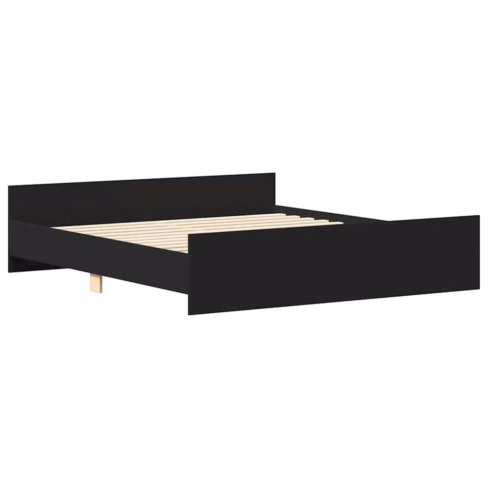 Berkfield Home Bed Frame with Headboard and Footboard in Black, 200 x 200 cm – 3