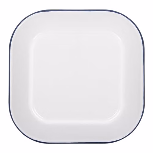 Argon Tableware White and Blue Enamel Square Baking Sheet, W/D: 24.5 x 24.5 cm – 1