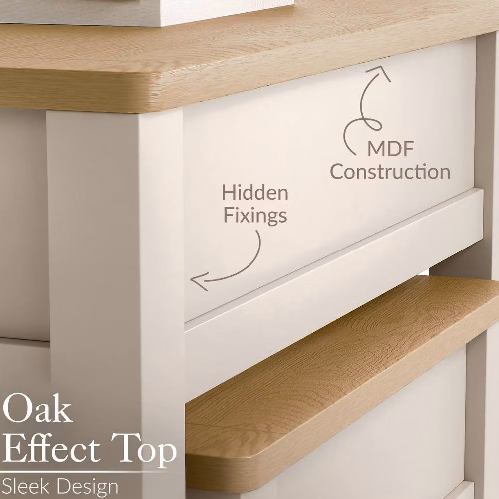 Christow Set of 2 Nest of Tables in Beige Oak Effect with Storage – 2