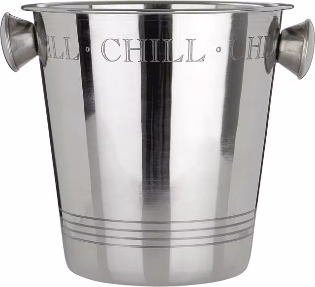 Orsina Bombay Chill Striped Stainless Steel Wine Cooler in Silver – 1