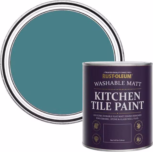 Rust-Oleum Kitchen Tile Paint in Matt Finish, Peacock Suit Green, 0.75 l