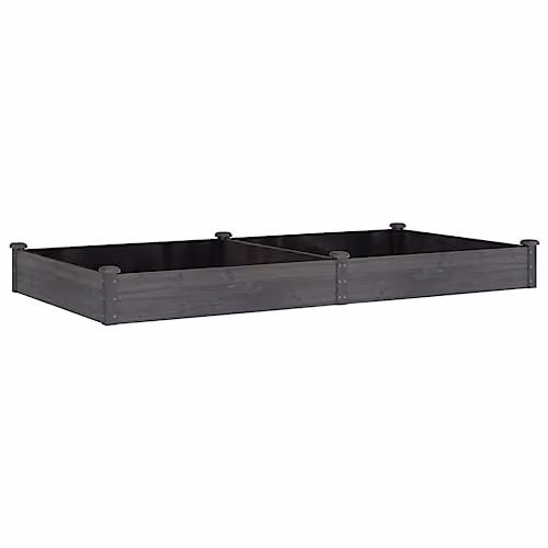 vidaXL Grey Wooden Raised Garden Bed with Liner W/D/H: 240 x 120 x 25 cm