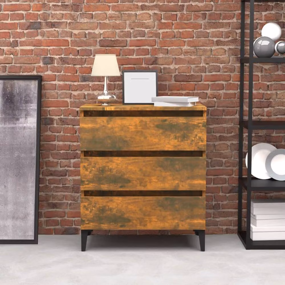 Berkfield Home Smoked Oak Sideboard in Brown, W/D/H: 60 x 35 x 69 cm – 2