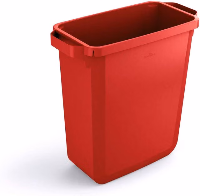 Durabin 60L Rectangular Red Plastic Waste and Recycling Bin