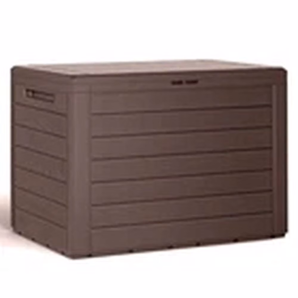 Hinsinc 140L Brown Wood Design Plastic Tool Storage Box with Lid – 3