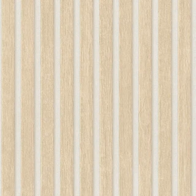 A.S. Création Wood Slats Striped Vinyl Wallpaper in Beige