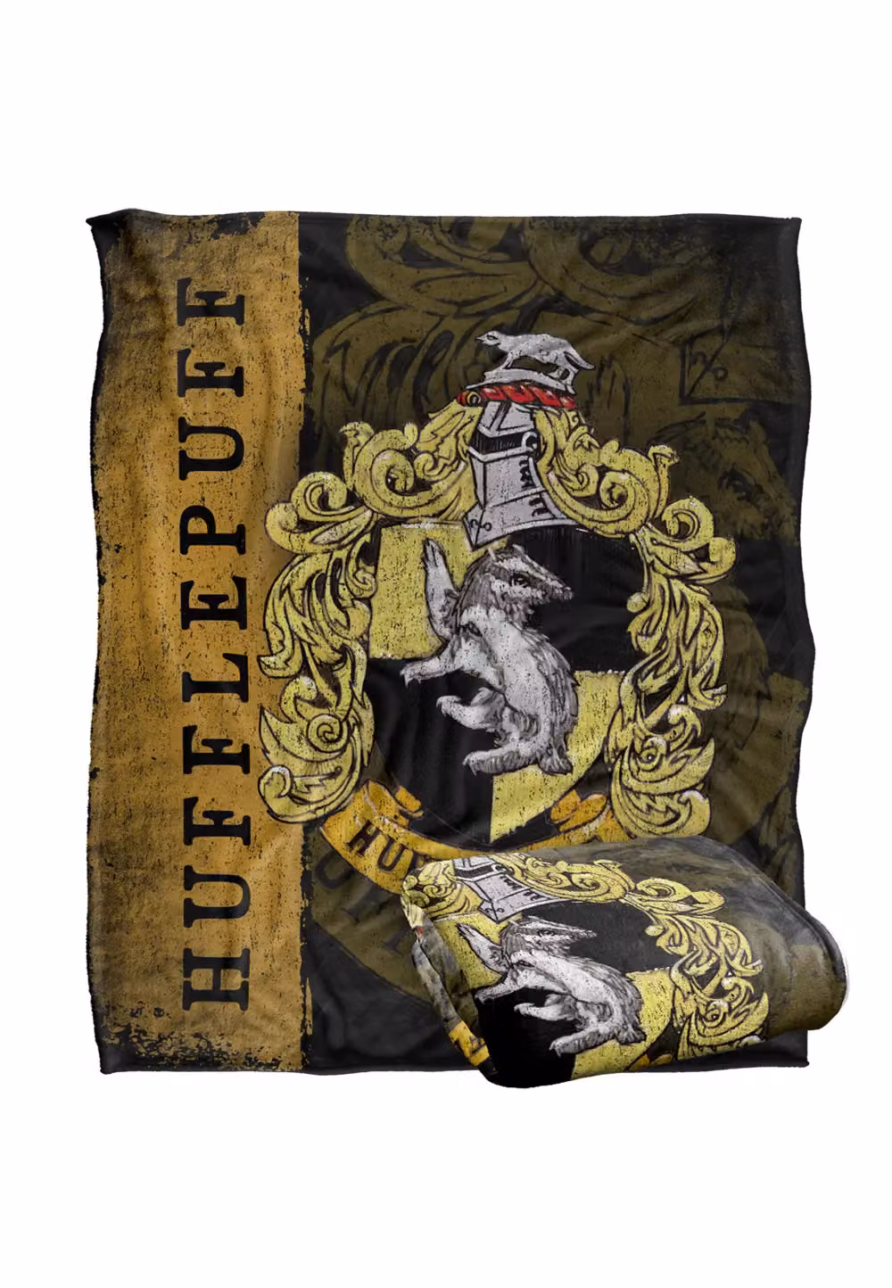 Warner Brothers Harry Potter Hufflepuff House Crest Fleece Blanket, W/D/H: 152 x 127 cm, White/Multicolour – 7