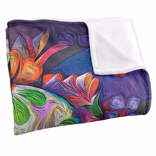 JQ Licensing James Piazza Colorful Sugar Skull Super Soft Fleece Throw Blanket, Multicolour and White, W/D/H: 152 x 127 cm – 2
