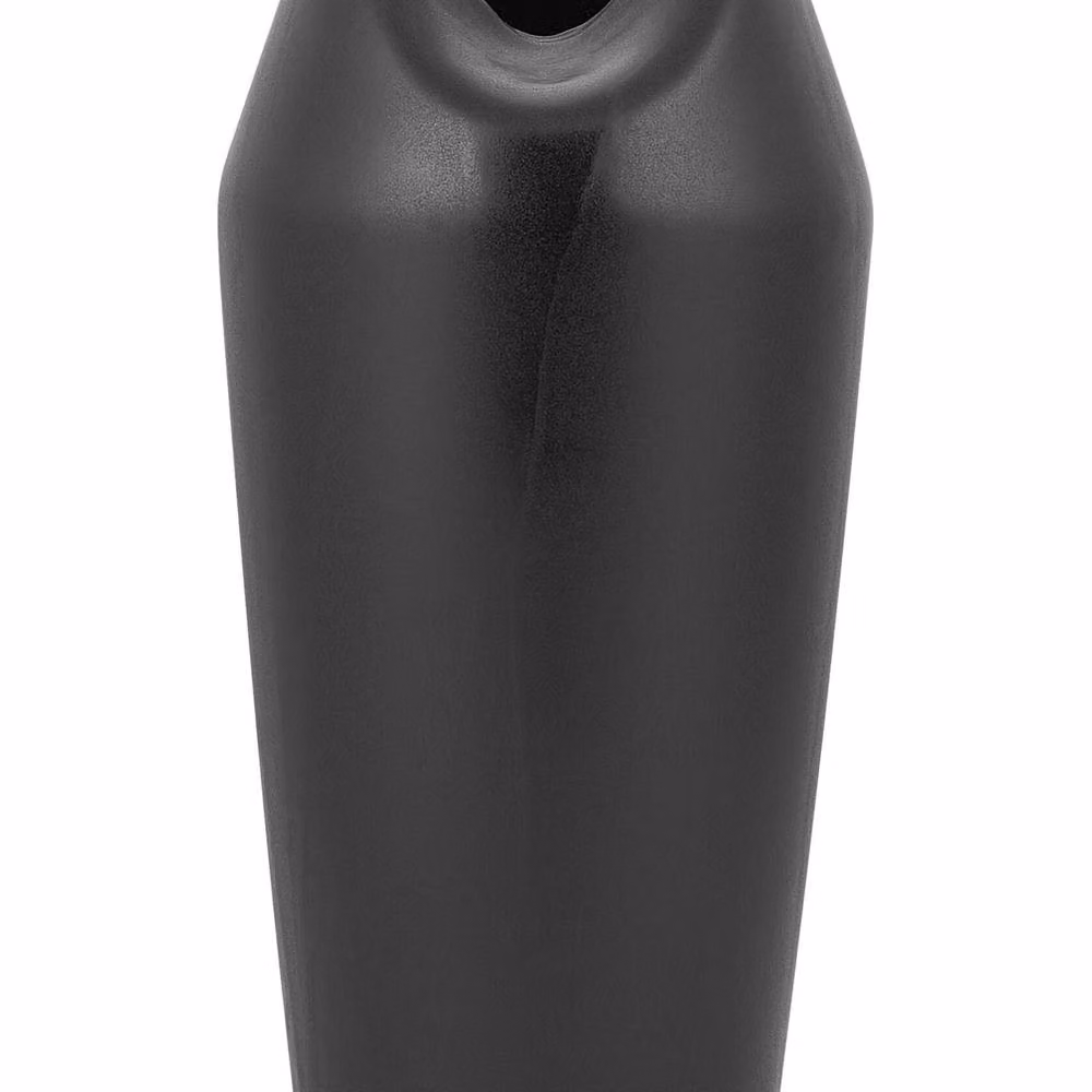 Wyld and Coco Black Stoneware Table Vase with Sculpted Twist Rim, Height: 33 cm – 2