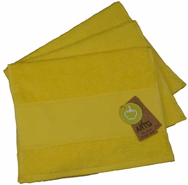 ARTG Print-Me Personalised Embroidered Cotton Guest Towel in Yellow