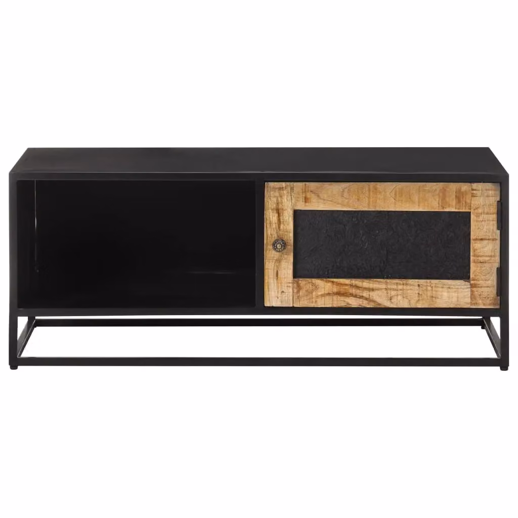 Berkfield Home Brown Rough Mango Wood Coffee Table W/D/H: 90 x 50 x 35 cm – 2