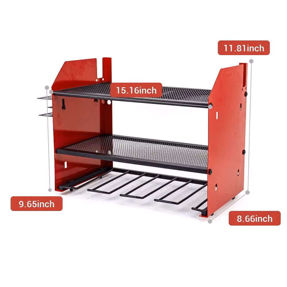 Xample Wall Mounted Power Tool Organizer Storage Rack in Black and Red – 3