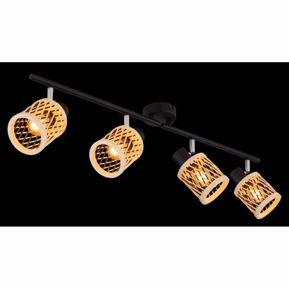 Netlighting Mali Adjustable Ceiling Spotlight Bar in Matt Black with 4x E14 Sockets – 2