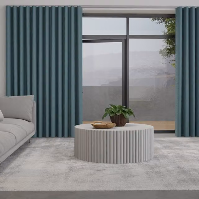 Terrys Positano Made to Measure Blackout Wave Curtain in Petrol Blue