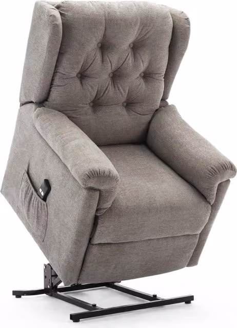 More4Homes Barnsley Fabric Electric Rise and Recline Mobility Armchair in Dark Beige