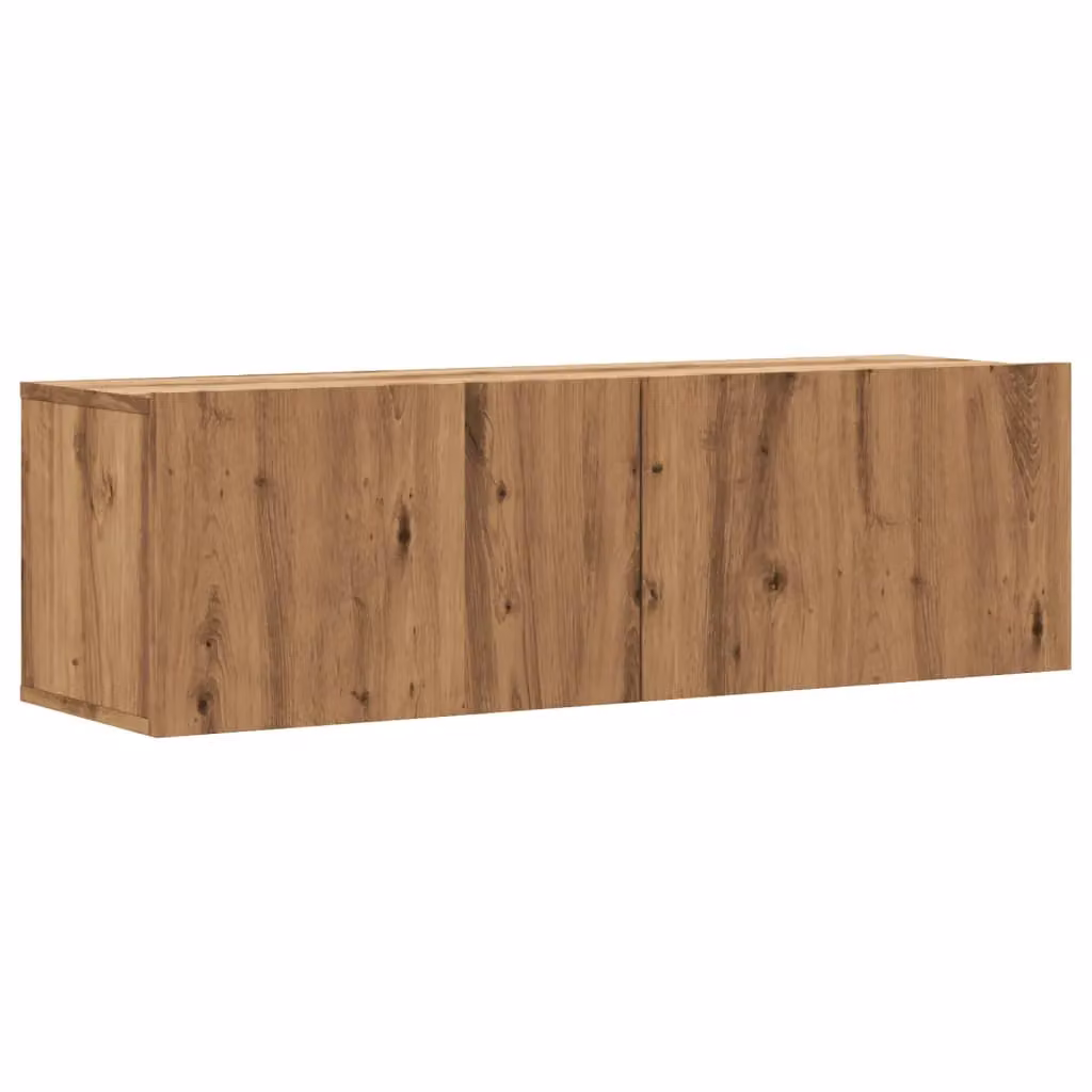 Berkfield Home Artisan Oak Wall Mounted TV Cabinet in Brown, W/D/H: 100 x 30 x 30 cm – 2