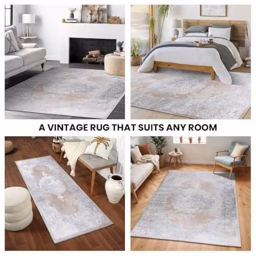 Livabliss Lustro Vintage Boho Rectangular Rug in Beige and Grey, W/D/H: 80 x 150 cm – 5