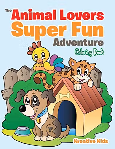 Kreative Kids The Animal Lovers Super Fun Adventure Colouring Book for Children, Multicolour