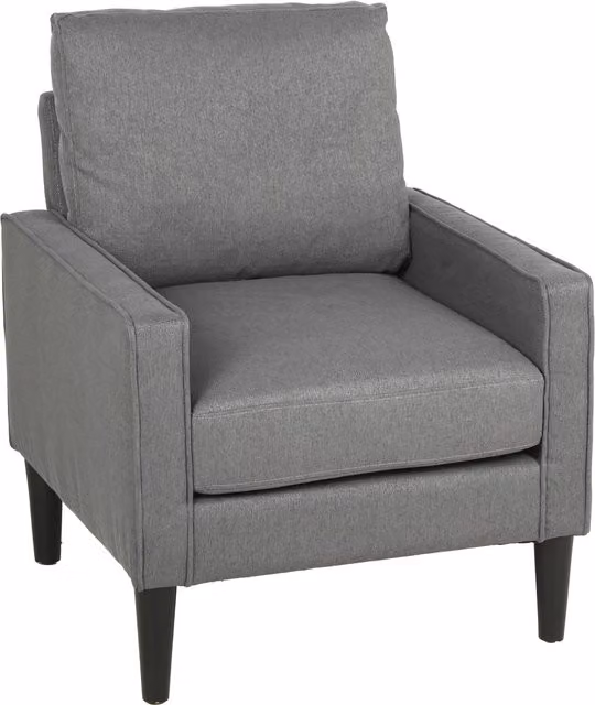 HOMCOM Modern Grey Fabric Accent Chair with Removable Pillow and Spring Cushion, W/D/H: 75 x 45 x 84 cm