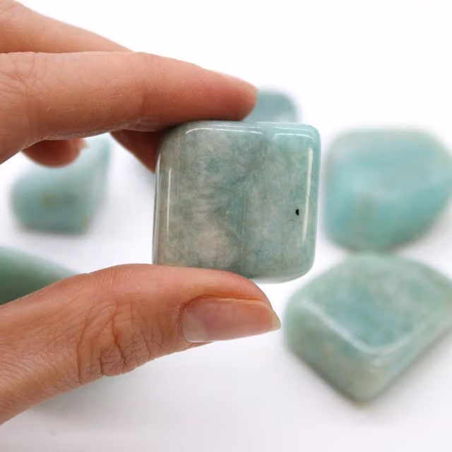 KDMK Extra Large Amazonite Tumble Stones in Blue, Green and White