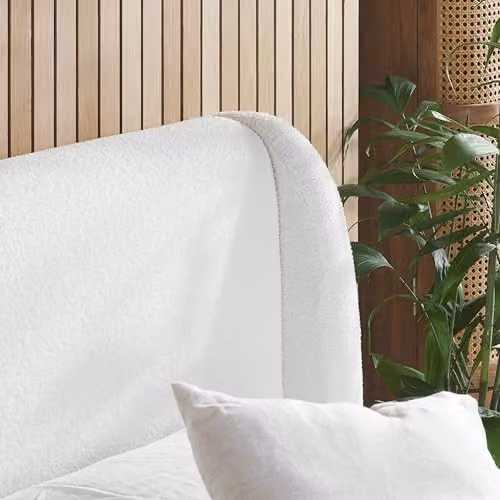 Birlea Eden White Boucle Upholstered King Size Bed Frame – 3