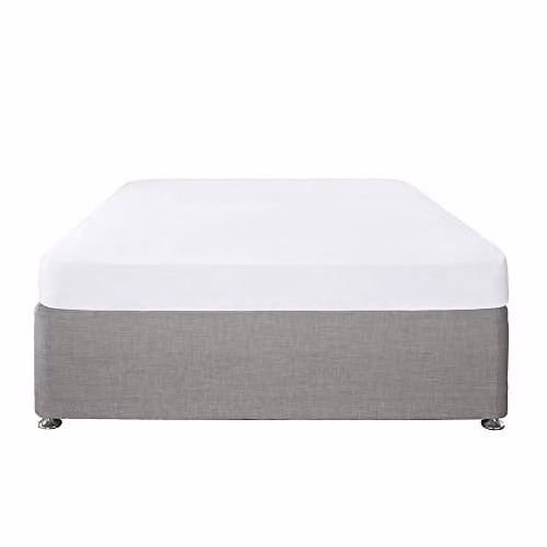 J Rosenthal & Son Laqula Plain White Microfibre Fitted Sheet, King Size, W/D/H: 150 x 200 x 32 cm