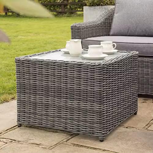 Rowlinsons Bunbury Grey Weave Corner Sofa Set with Outdoor Coffee Table, W/D/H: 77 x 77 x 45 cm – 2