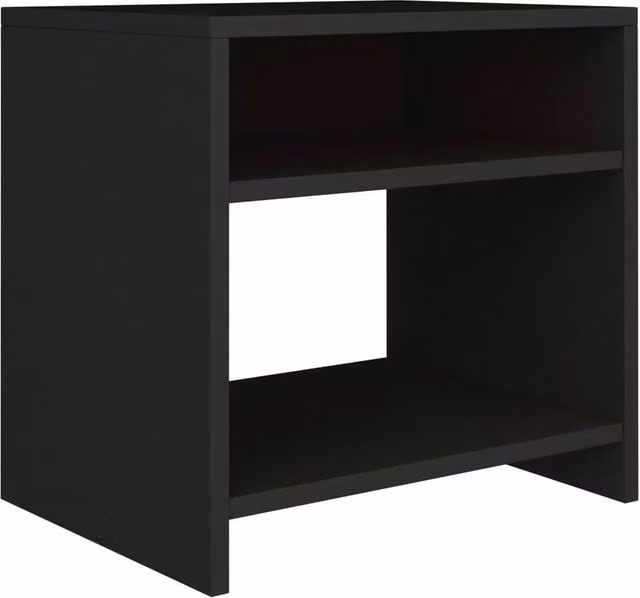 Berkfield Home Black Bedside Cabinet in Engineered Wood W/D/H: 40 x 30 x 40 cm