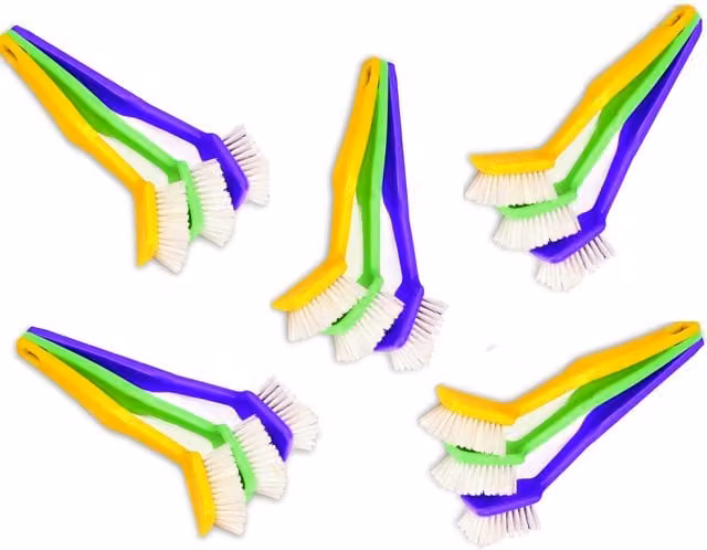 Shop4allsorts Pack of 15 Multicolour Wall Mountable Plastic Washing Up Dish Brushes