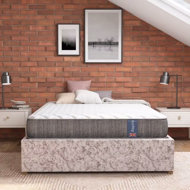 Aspire Thermoregulating Pocket Spring Mattress with Natural Wool and Foam Fillings, White, W/D/H: 180 x 200 cm