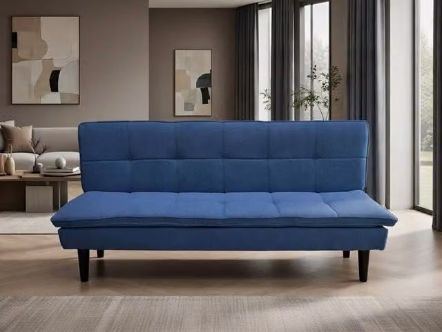 DS Living The Fermo 2 Seater Click Clack Sofa Bed in Navy Blue Fabric
