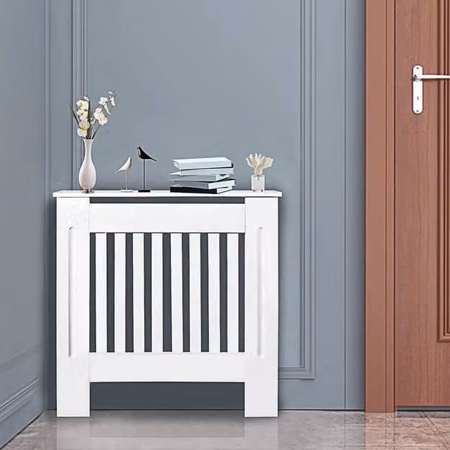 FORGEVIO White Radiator Cover Grill Shelf Cabinet, W/D/H: 78 x 19 x 82 cm