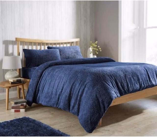 NewEdgeBlinds Blue Fleece Duvet Cover, Single, 90 x 200 cm