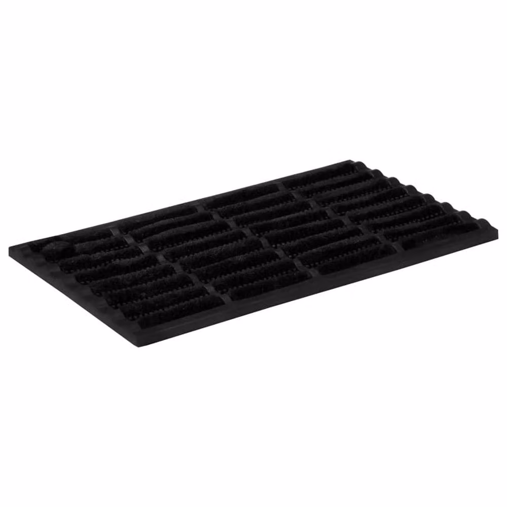 Berkfield Home Durable Rectangular Door Mat in Black, Rubber and Coir, W: 45 cm, D: 75 cm – 3