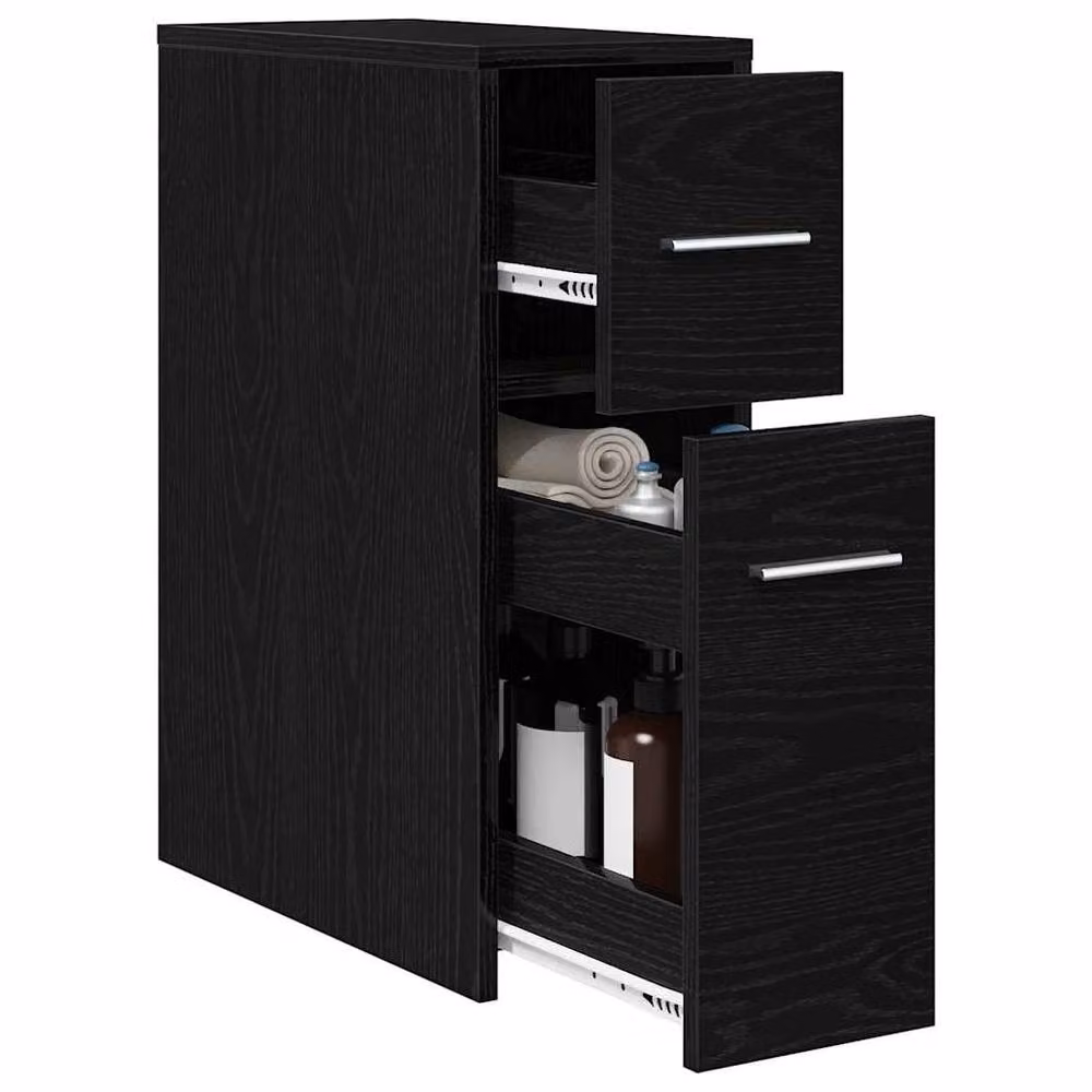 Berkfield Home Black Oak Particle Board Bathroom Furniture – 3